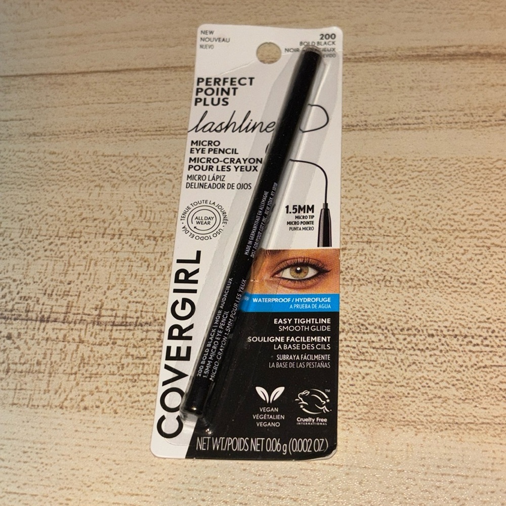 🆕 NWT CoverGirl Perfect Point Plus Micro Eye Pencil in Bold Black, WATERPROOF